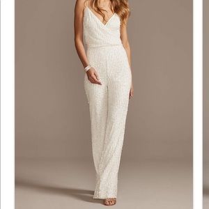Sequin Spaghetti Strap Blouson Jumpsuit